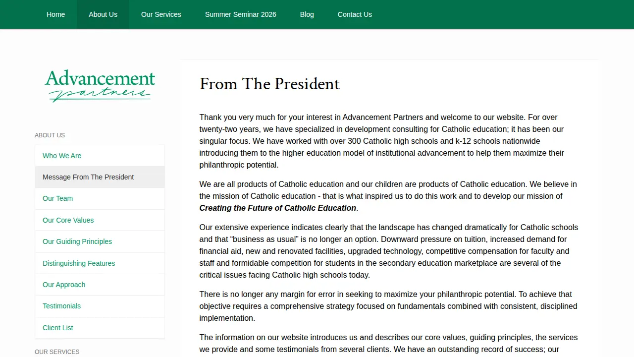 Advancement Partners, Inc. page