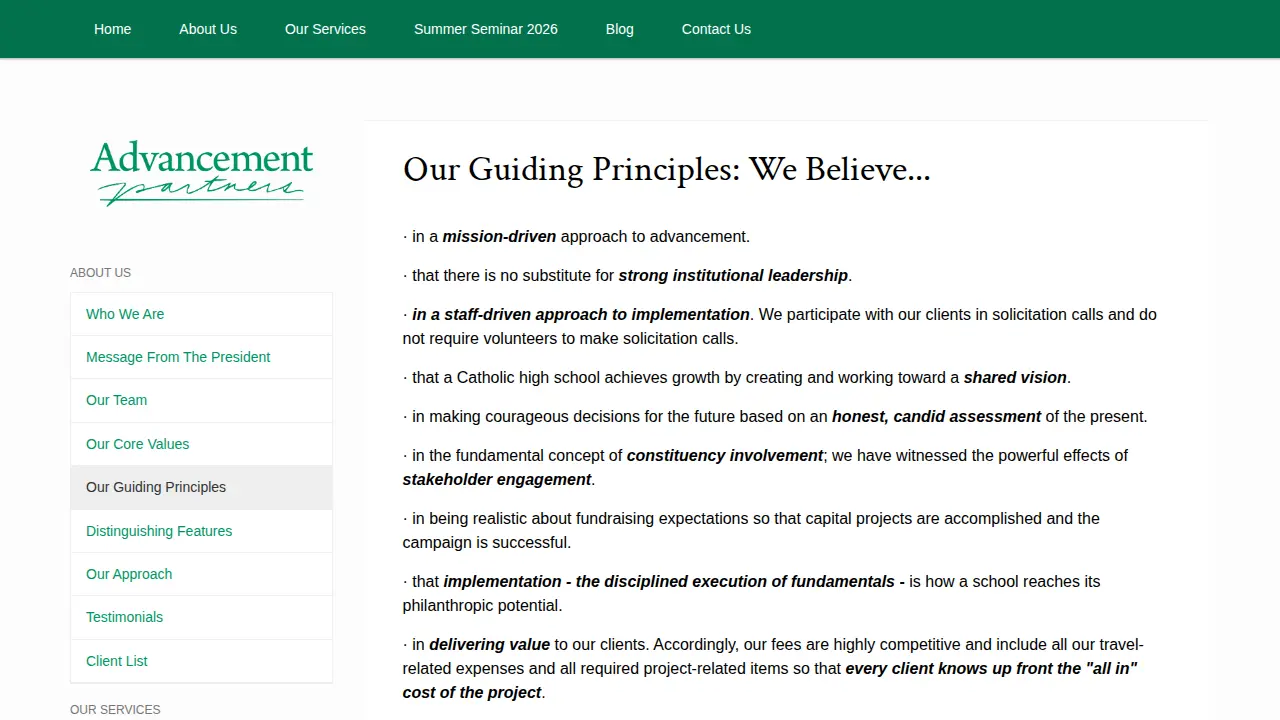 Advancement Partners, Inc. page