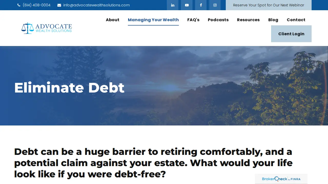Advocate Wealth Solutions page