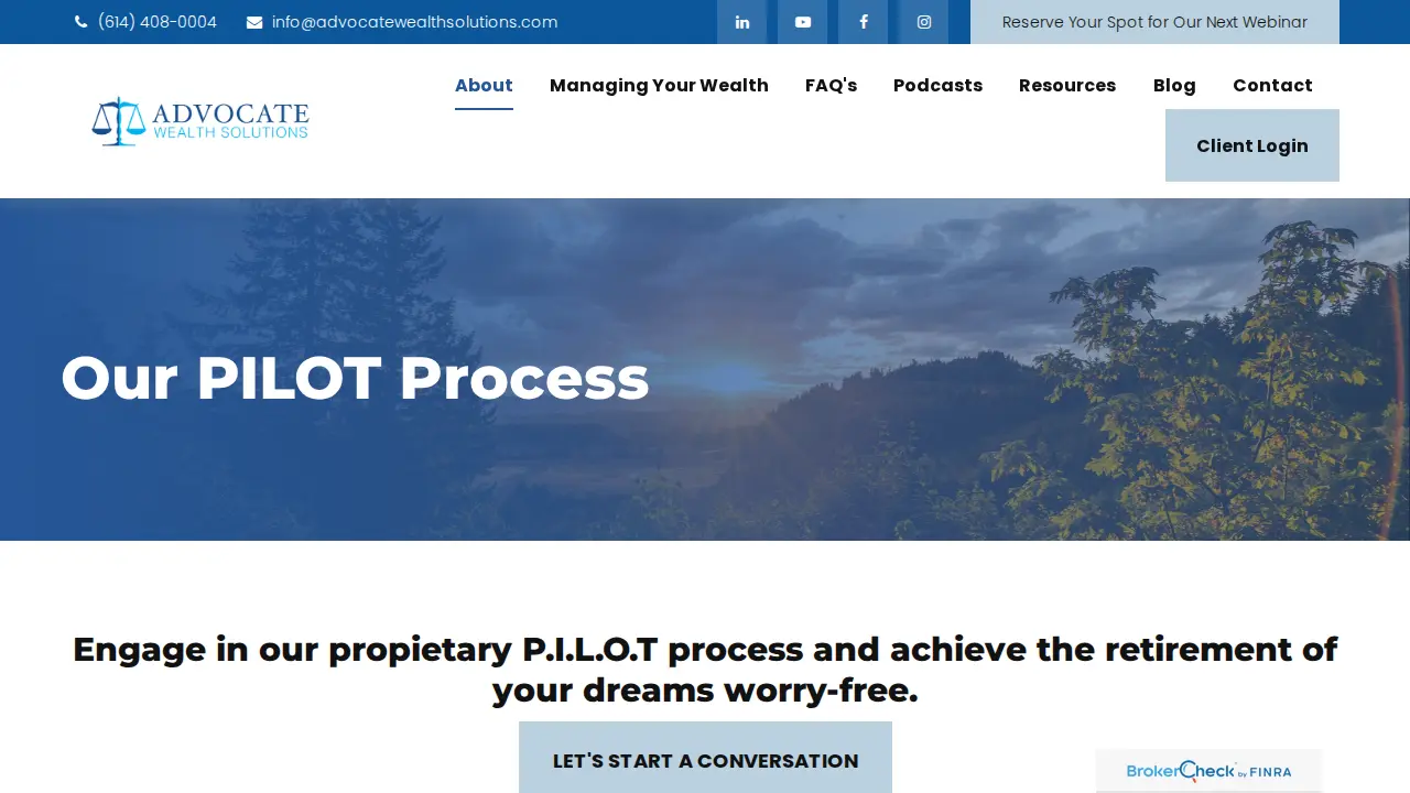 Advocate Wealth Solutions page