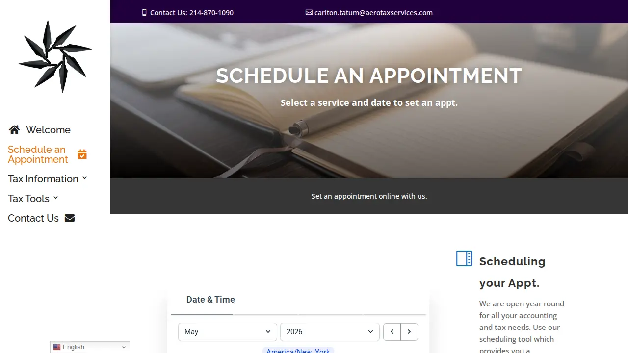 Aero Tax Services page