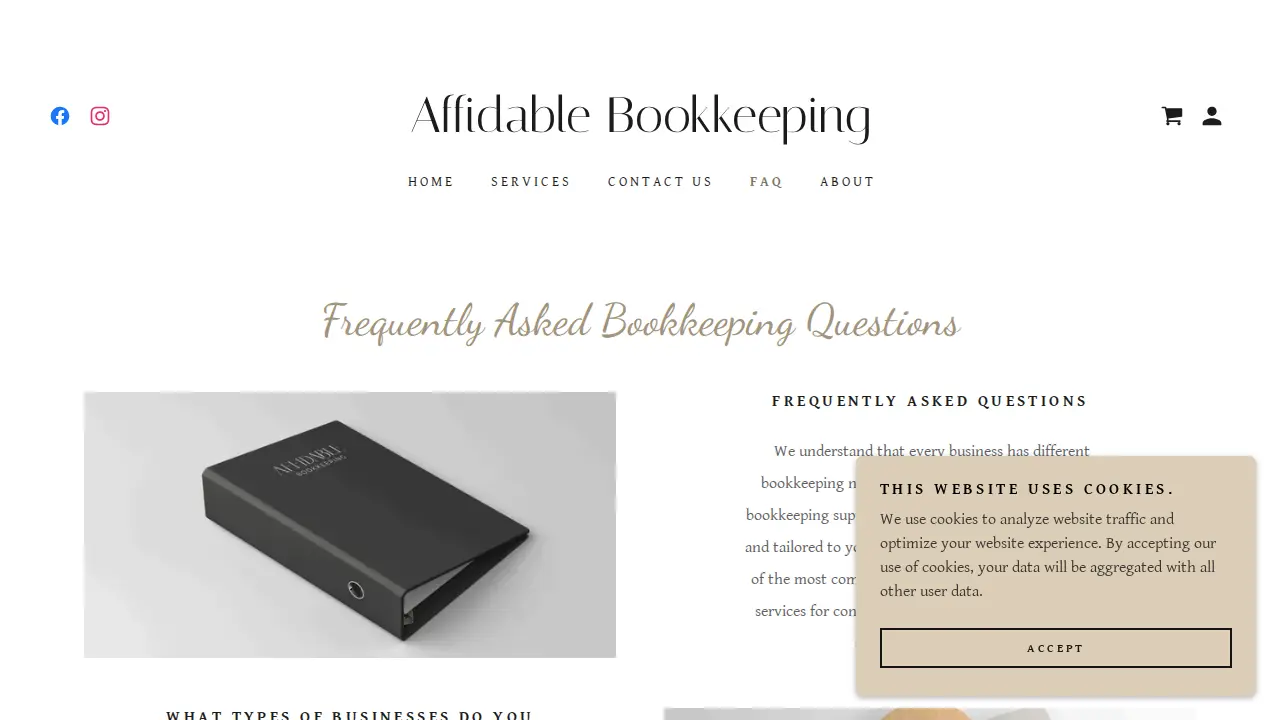 Affidable Bookkeeping Services page