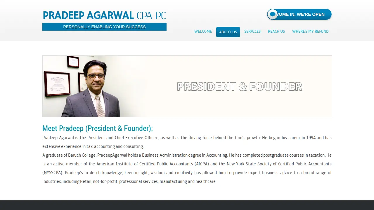 Pradeep Agarawal CPA page