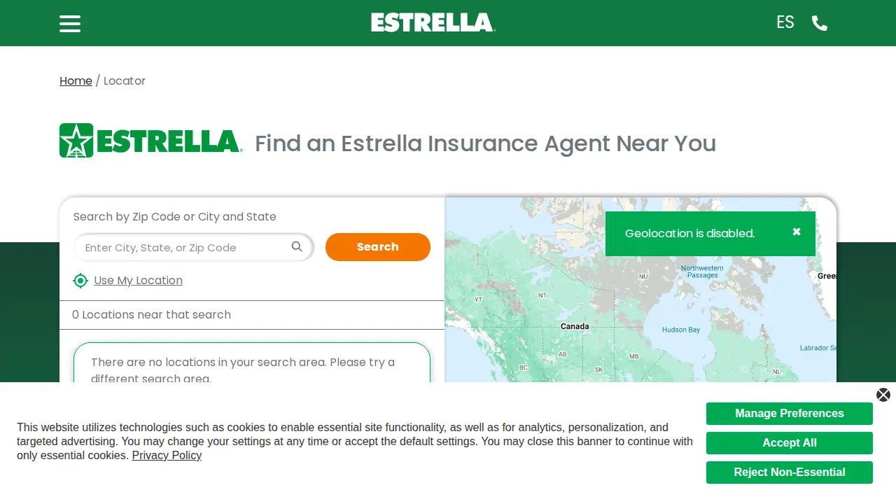 Estrella Insurance page