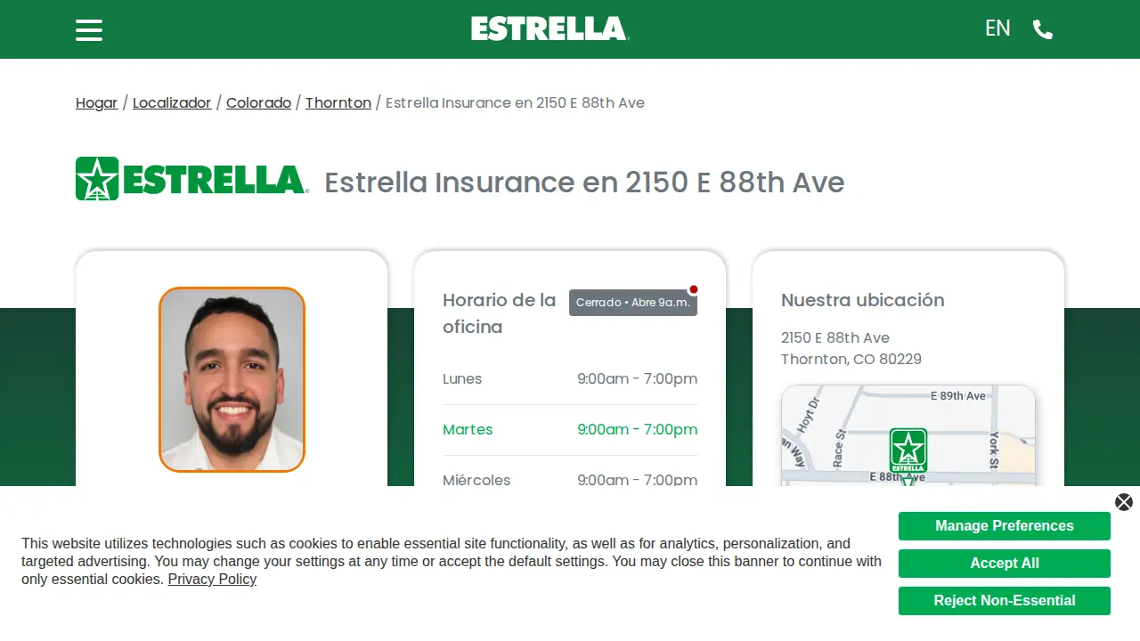 Estrella Insurance page