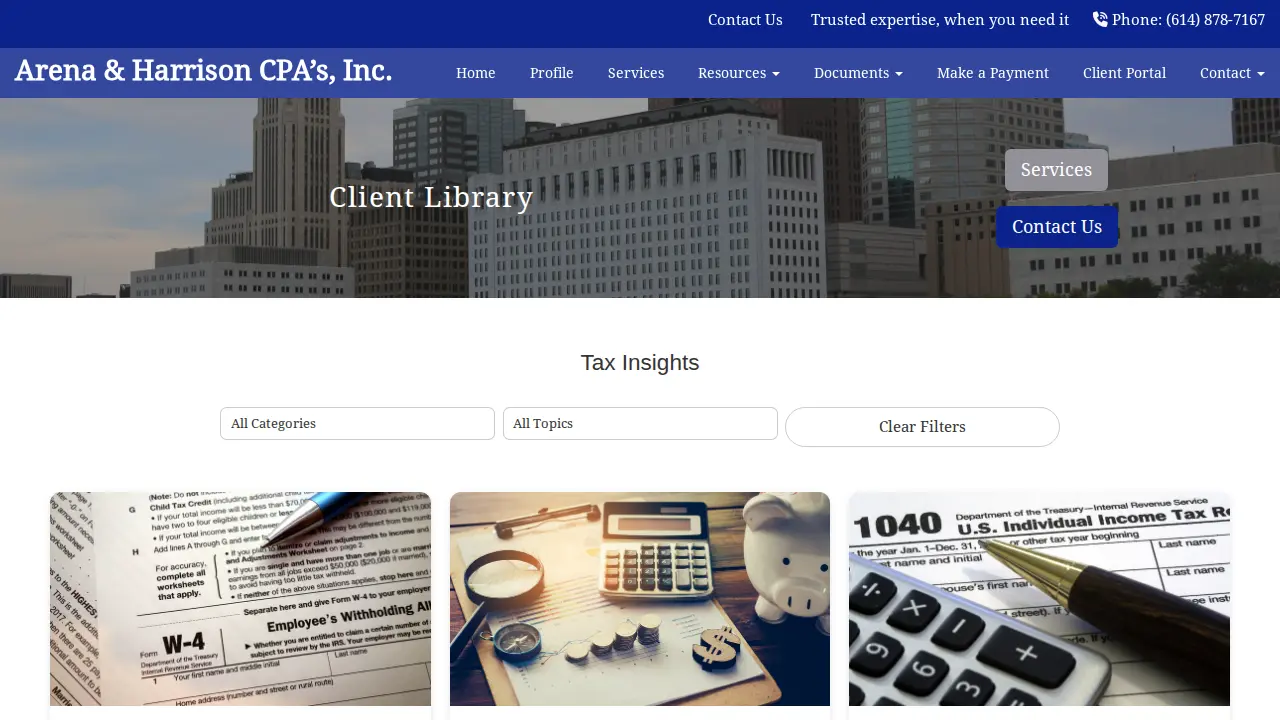Arena & Harrison Certified Public Accountants, Inc. page