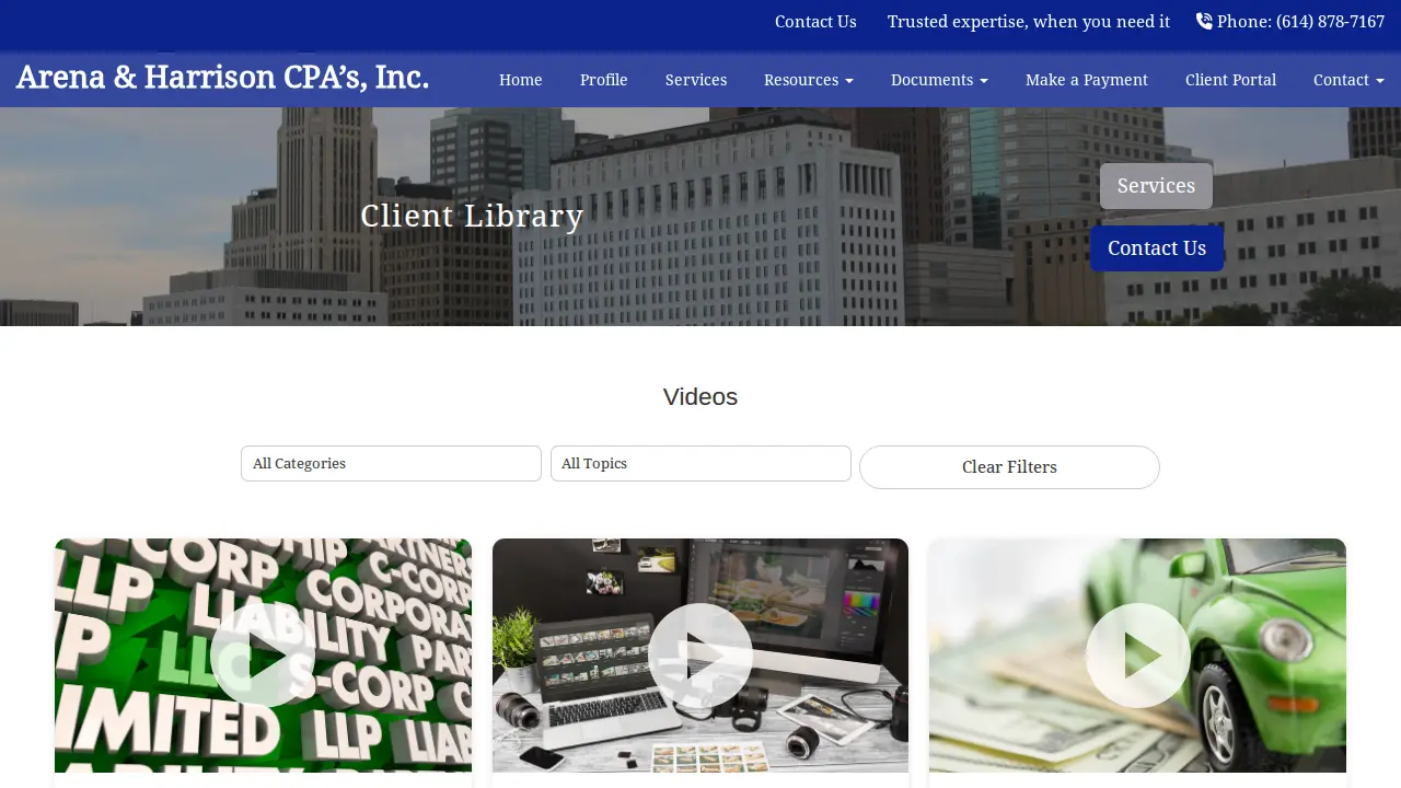 Arena & Harrison Certified Public Accountants, Inc. page