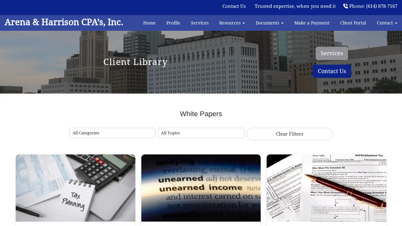Arena & Harrison Certified Public Accountants, Inc. page
