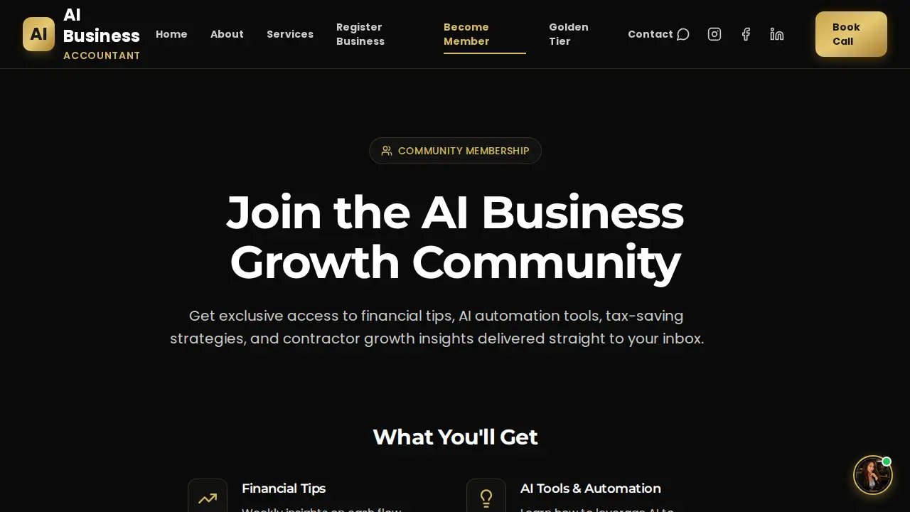 AI Business Accountant page