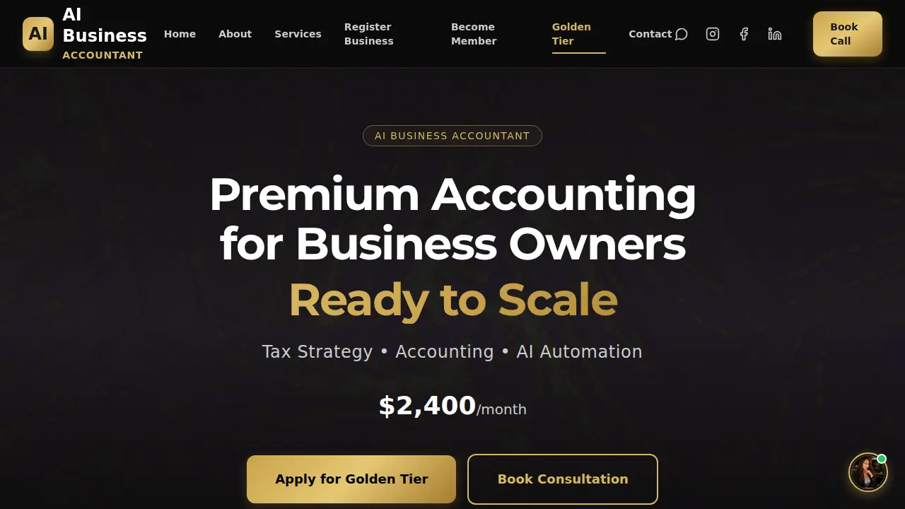 AI Business Accountant page