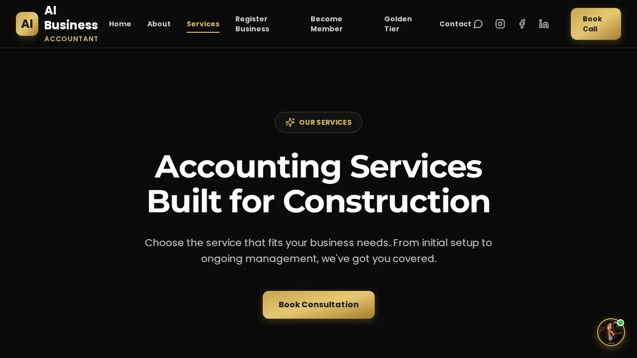 AI Business Accountant page