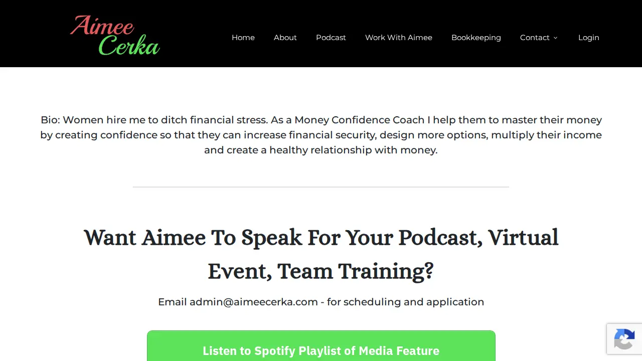 Aimee Cerka International page