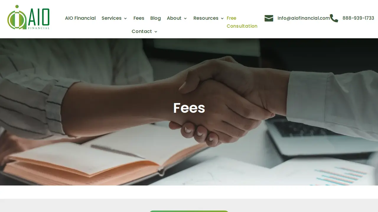 AIO Fee Only Financial Advisors page