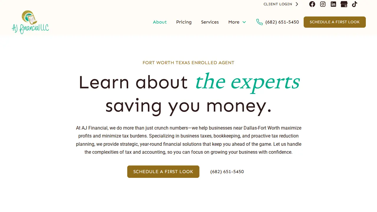 AJ Financial LLC page