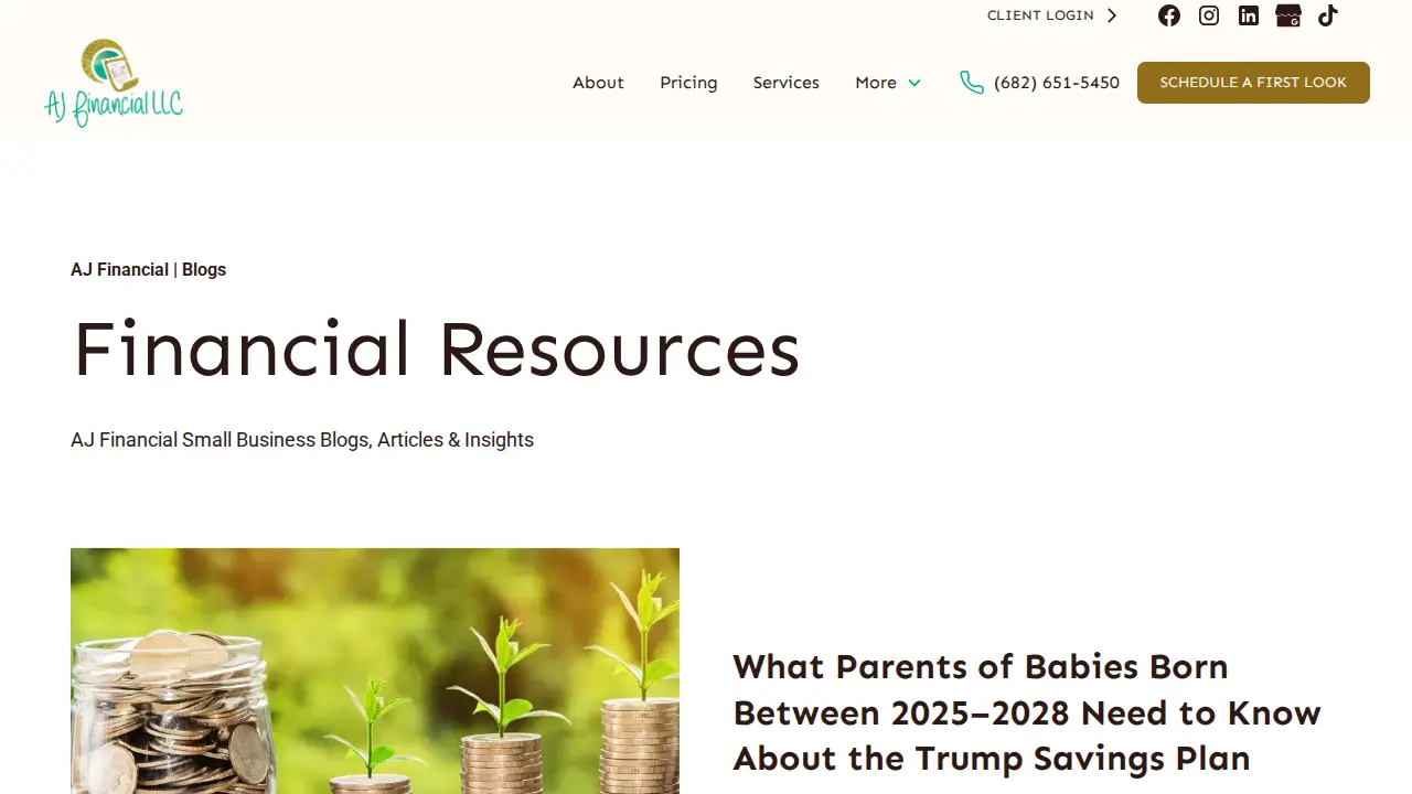 AJ Financial LLC page