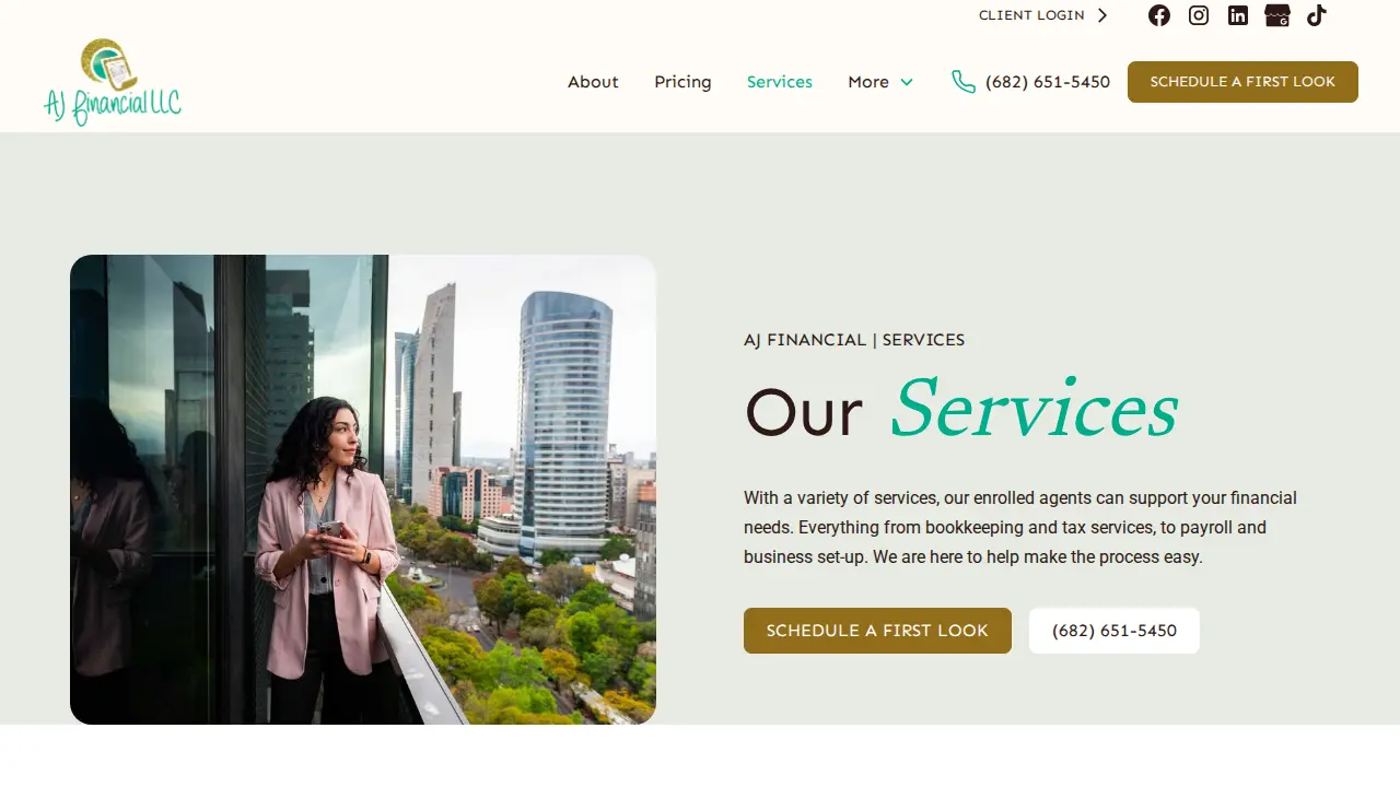 AJ Financial LLC page