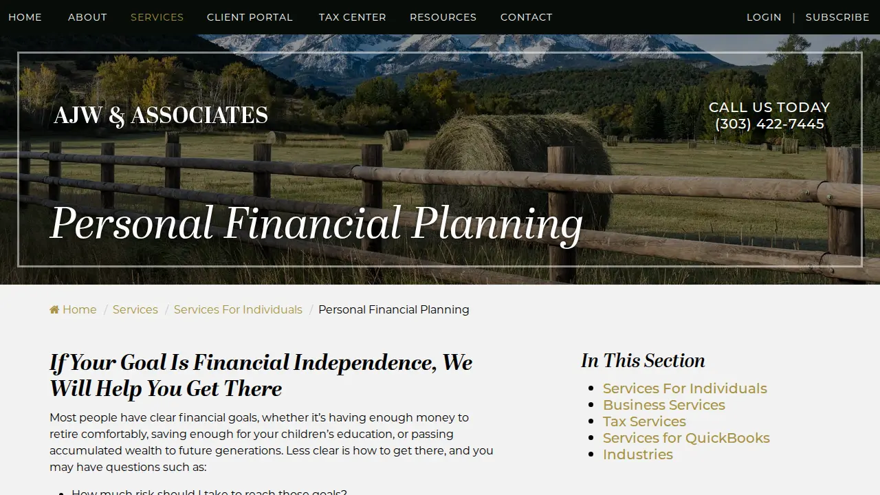 AJW & Associates page