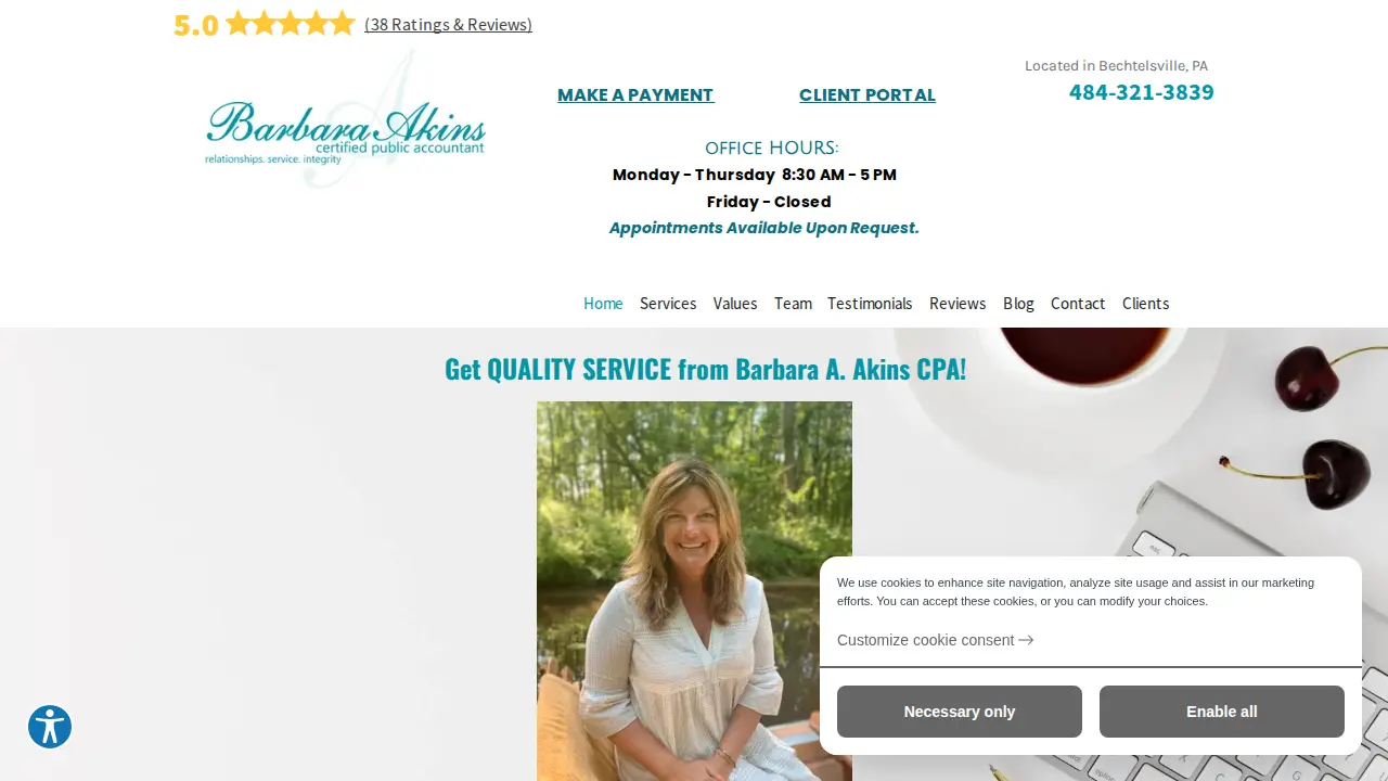 Barbara A Akins CPA website