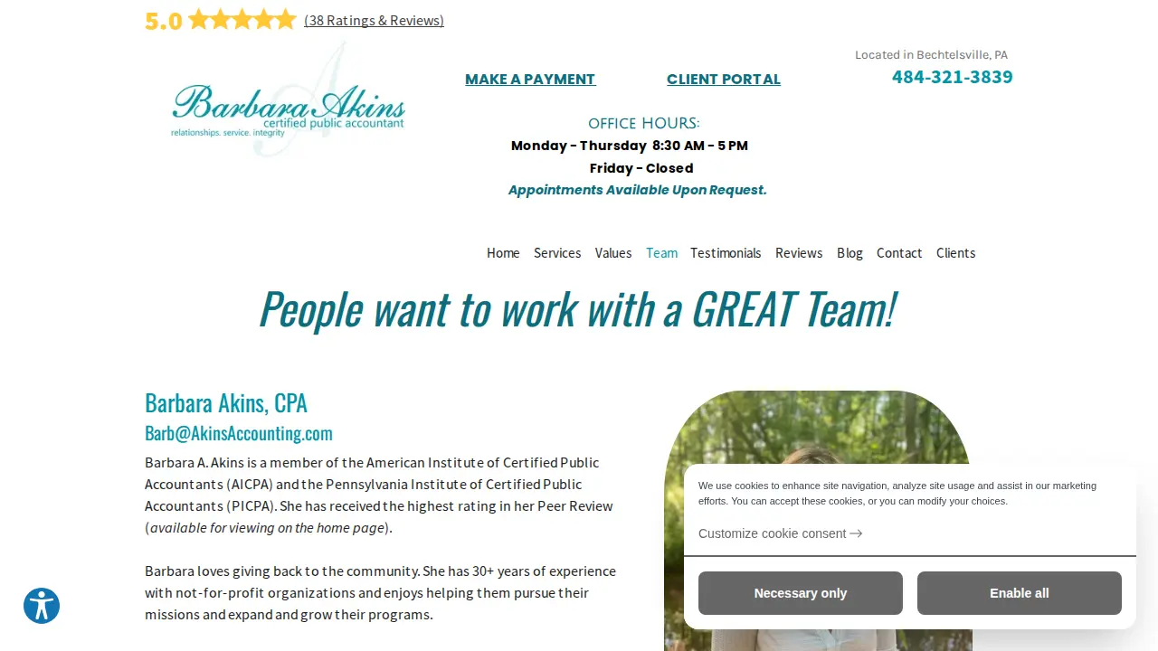 Barbara A Akins CPA page
