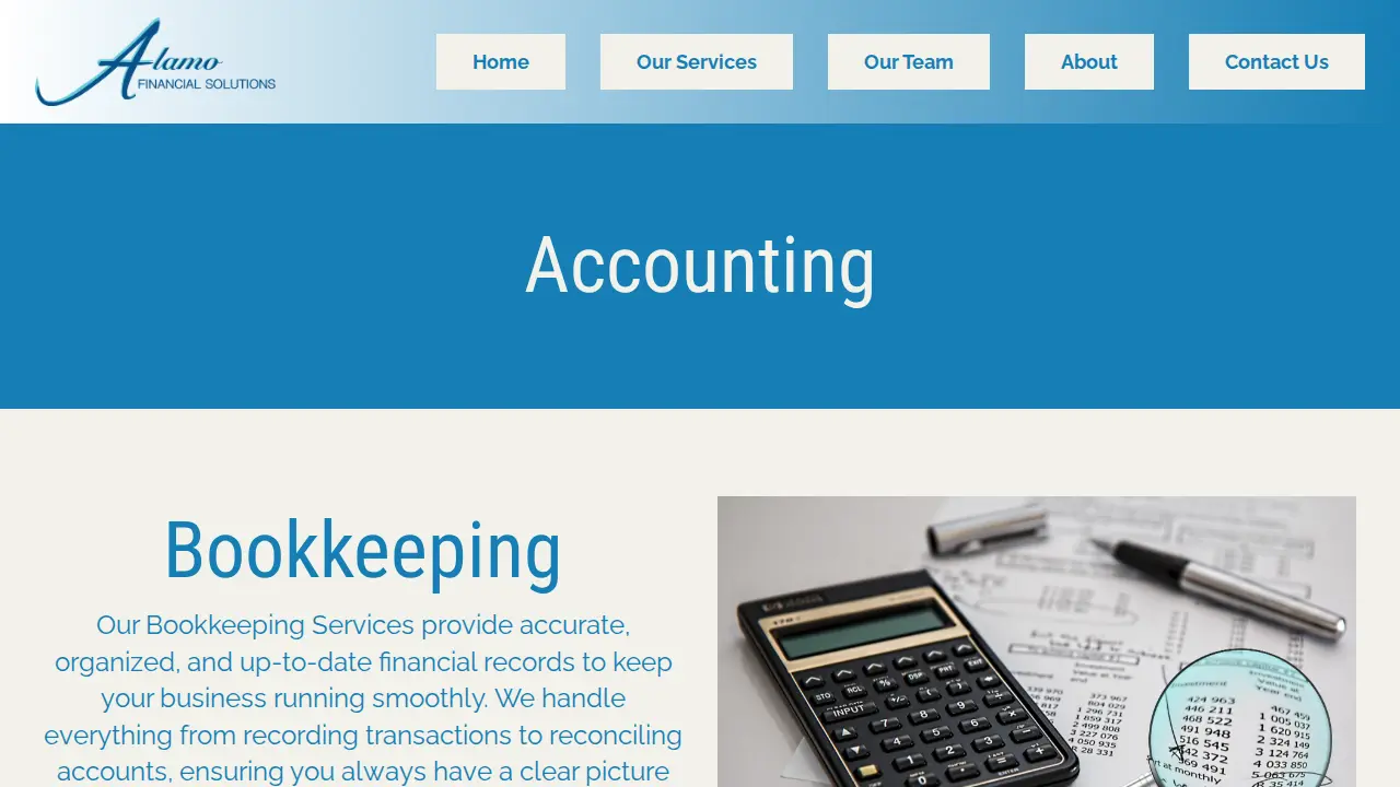 Alamo Financial Solutions page