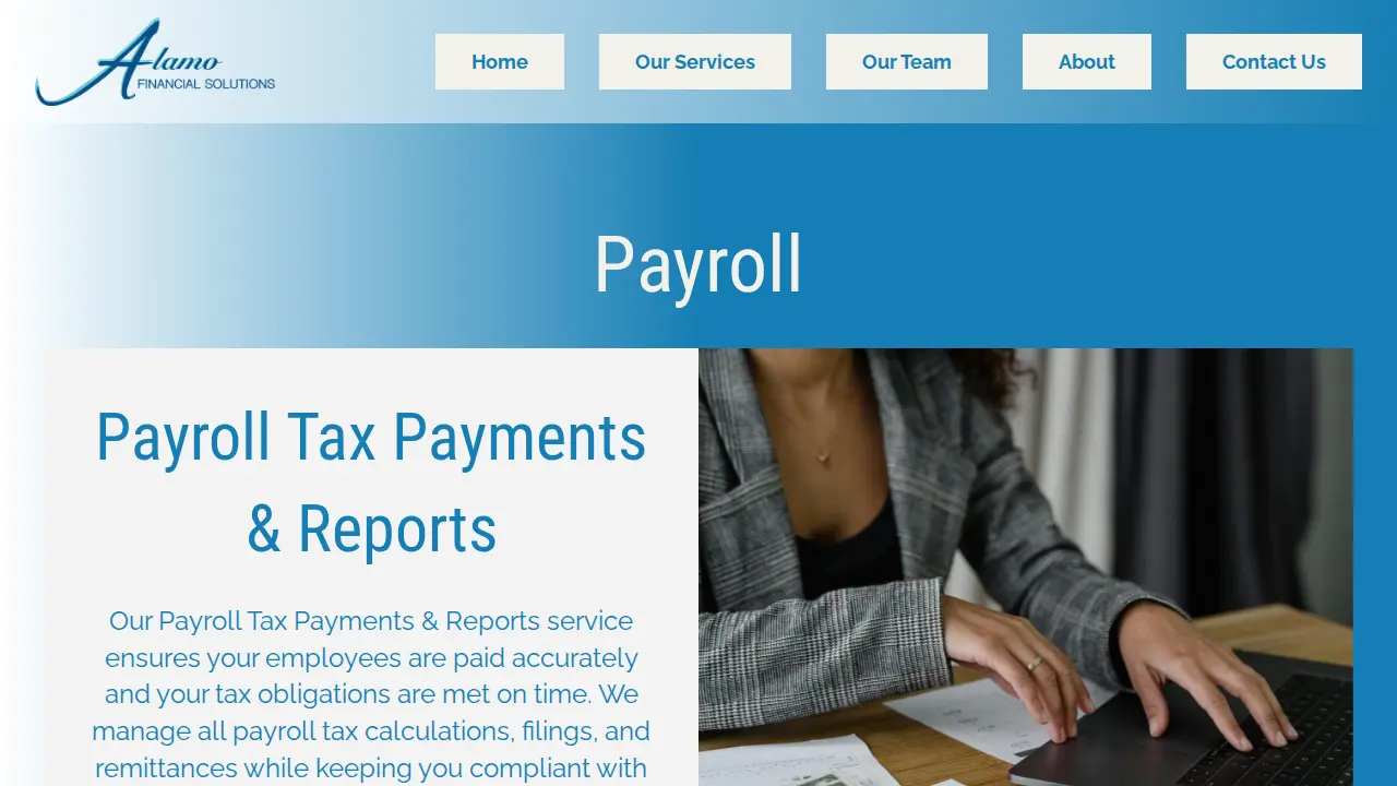 Alamo Financial Solutions page