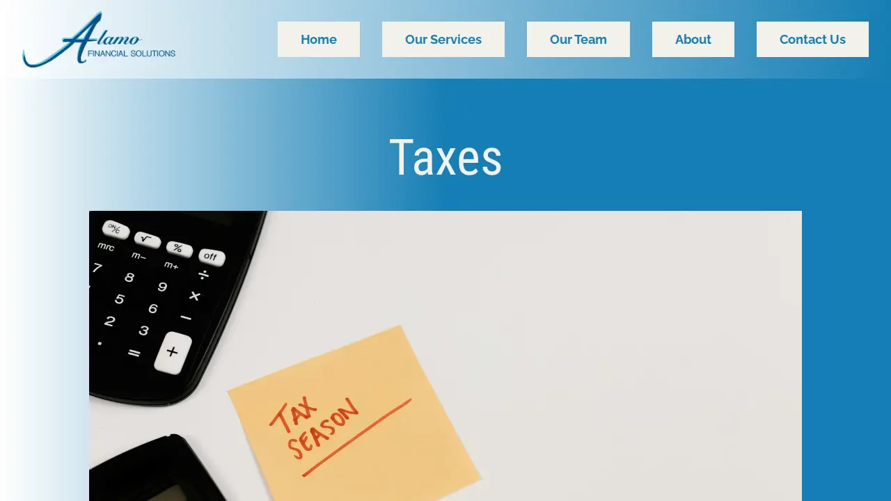 Alamo Financial Solutions page