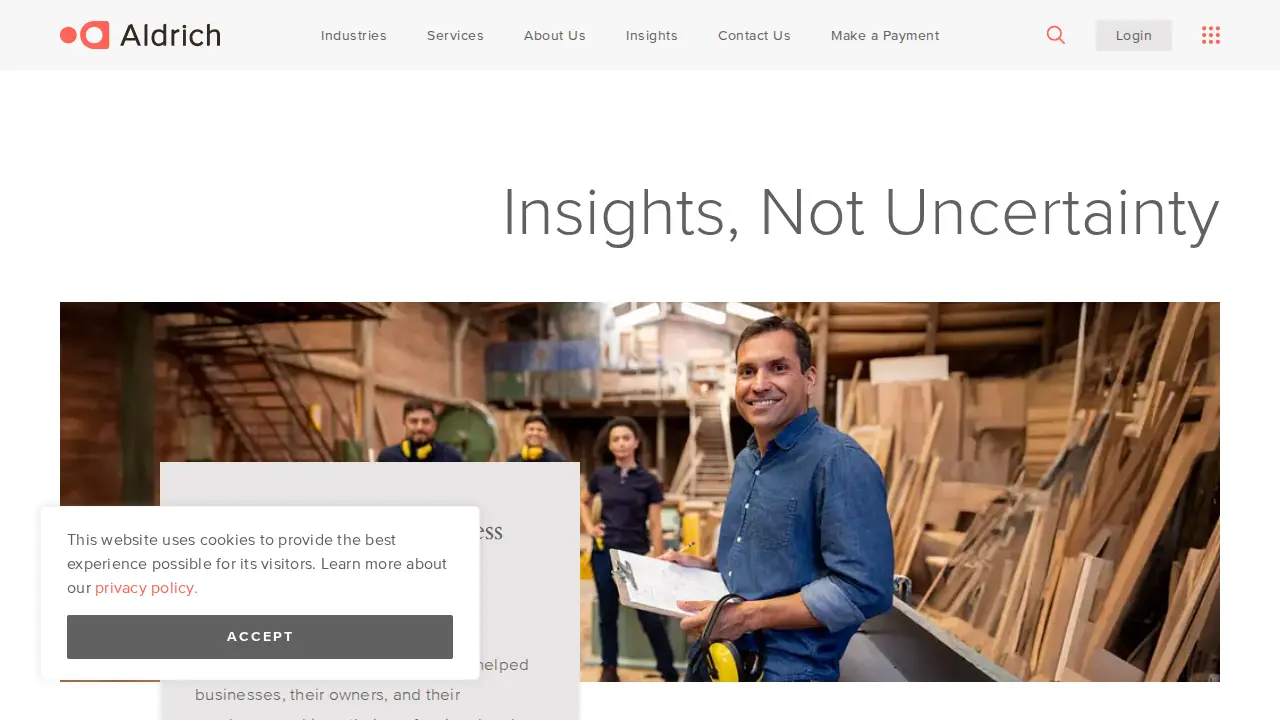 Aldrich CPAs + Advisors page