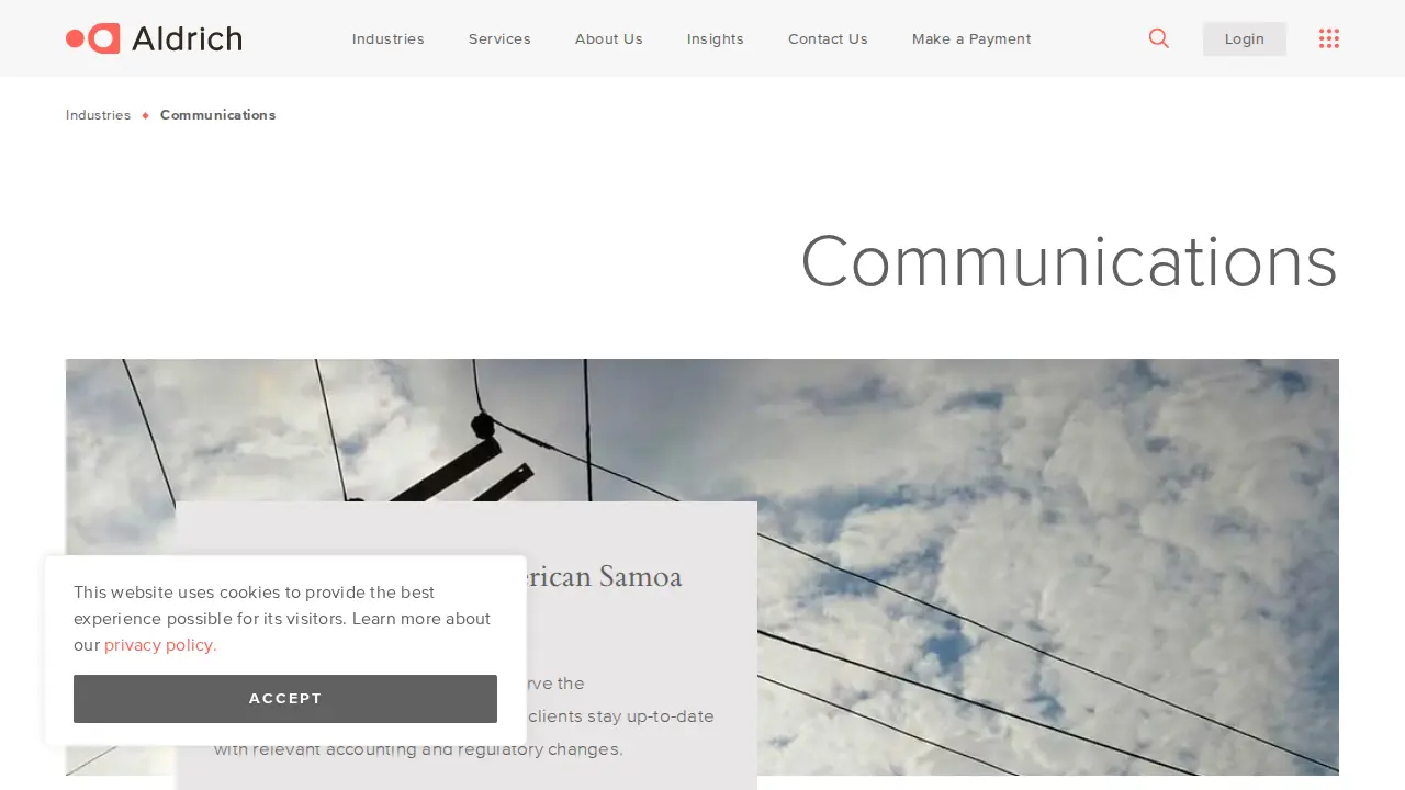 Aldrich CPAs + Advisors page