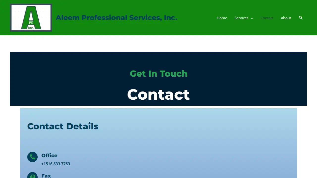 Aleem Accounting Inc. page