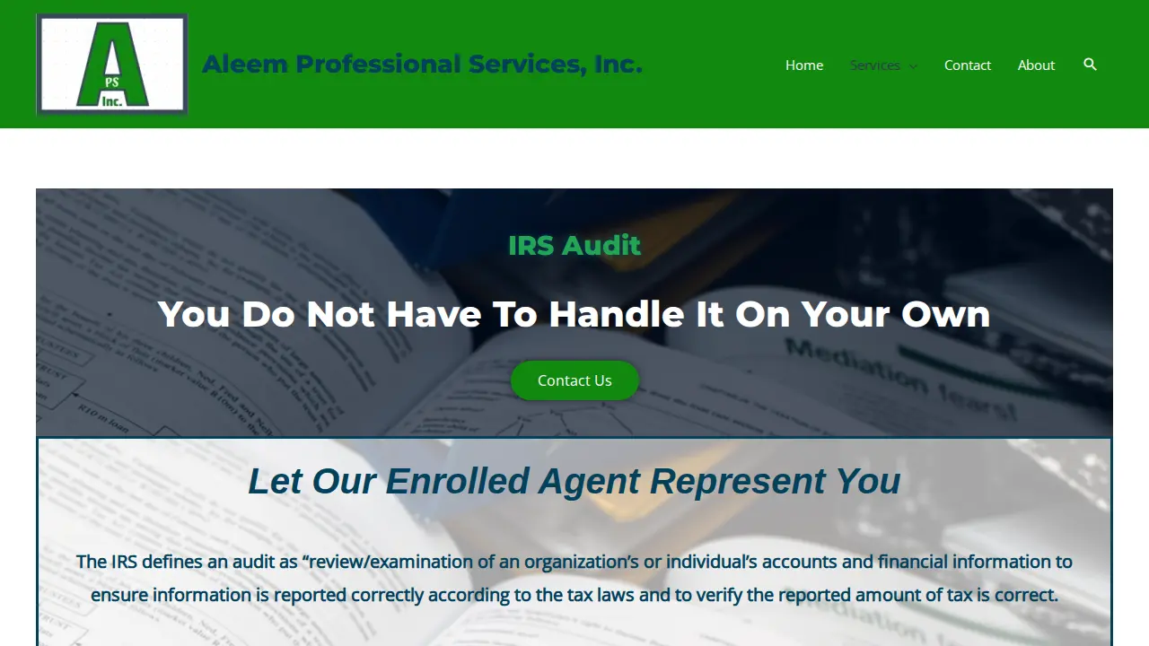 Aleem Accounting Inc. page