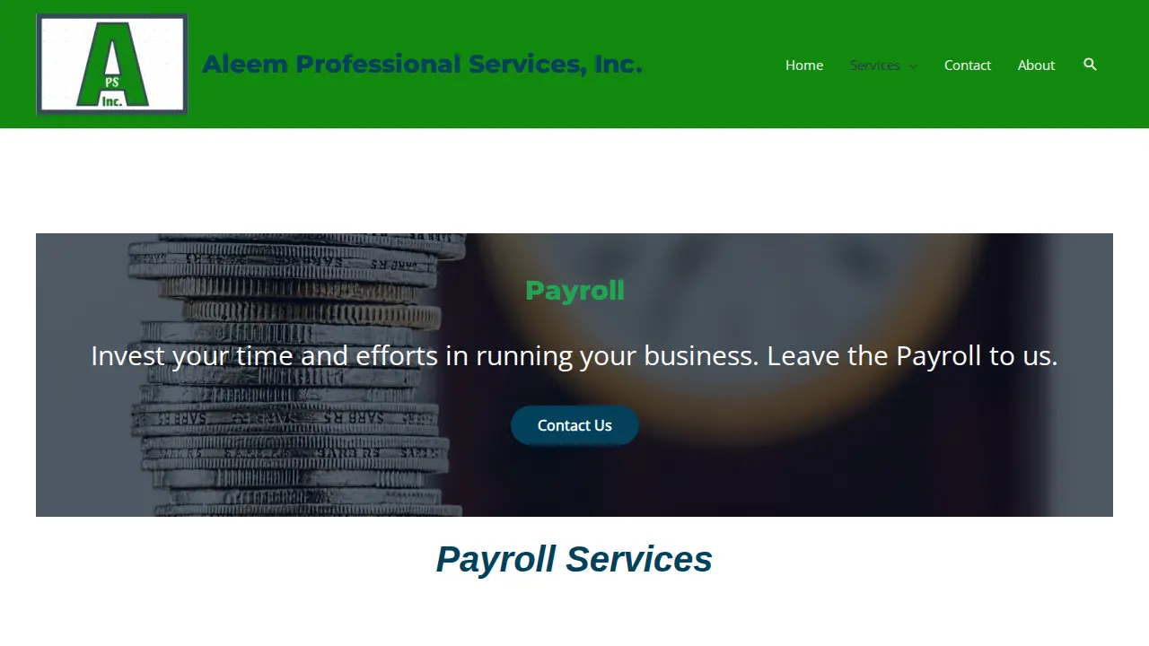 Aleem Accounting Inc. page