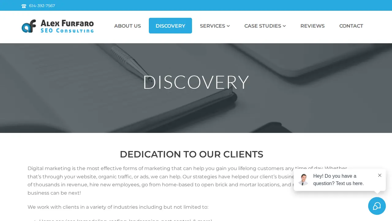 Alex Furfaro SEO Consulting page