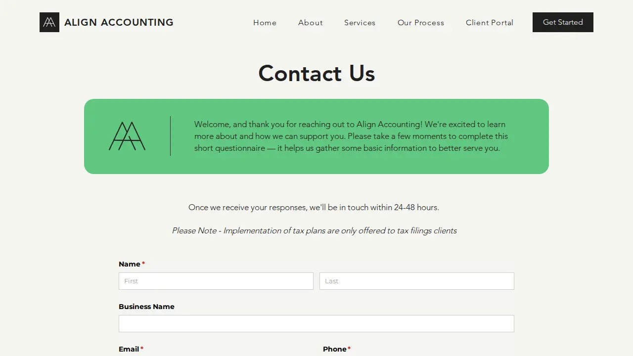 Align Accounting LLC page