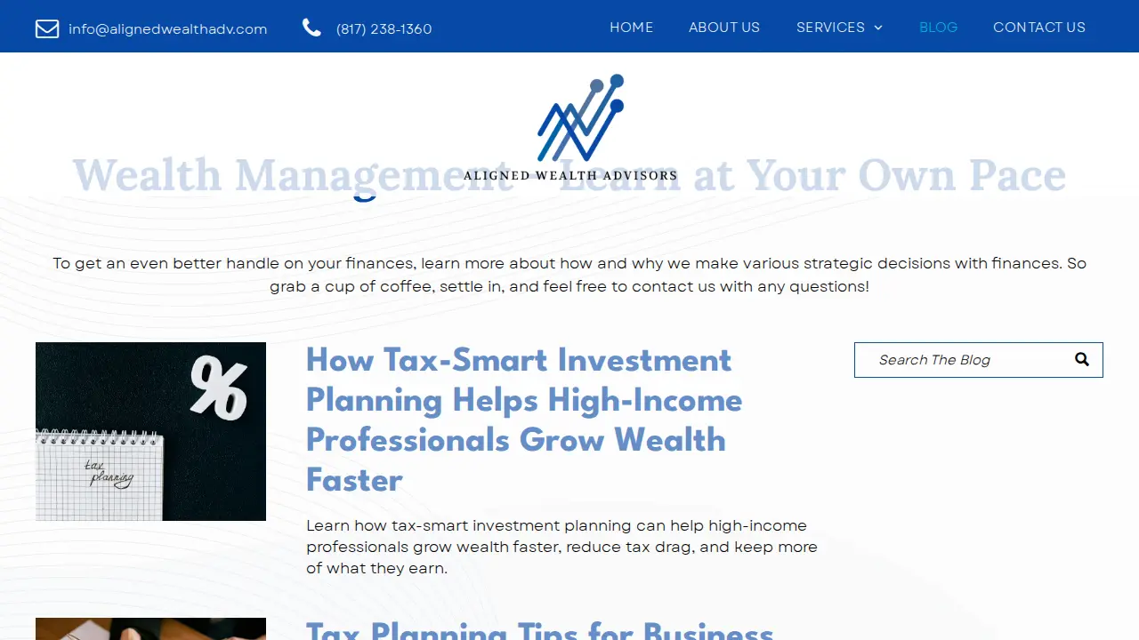 Aligned Wealth Advisors page