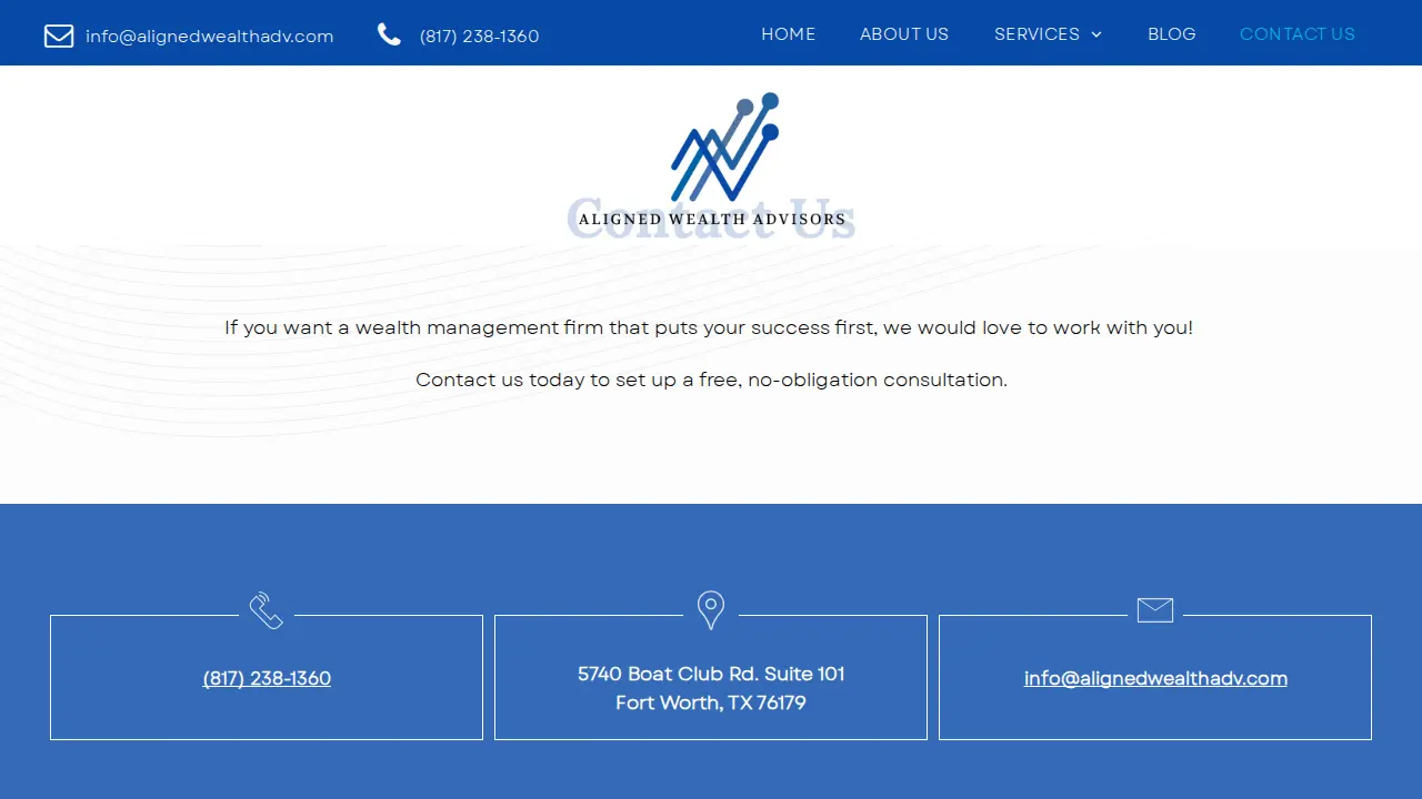 Aligned Wealth Advisors page