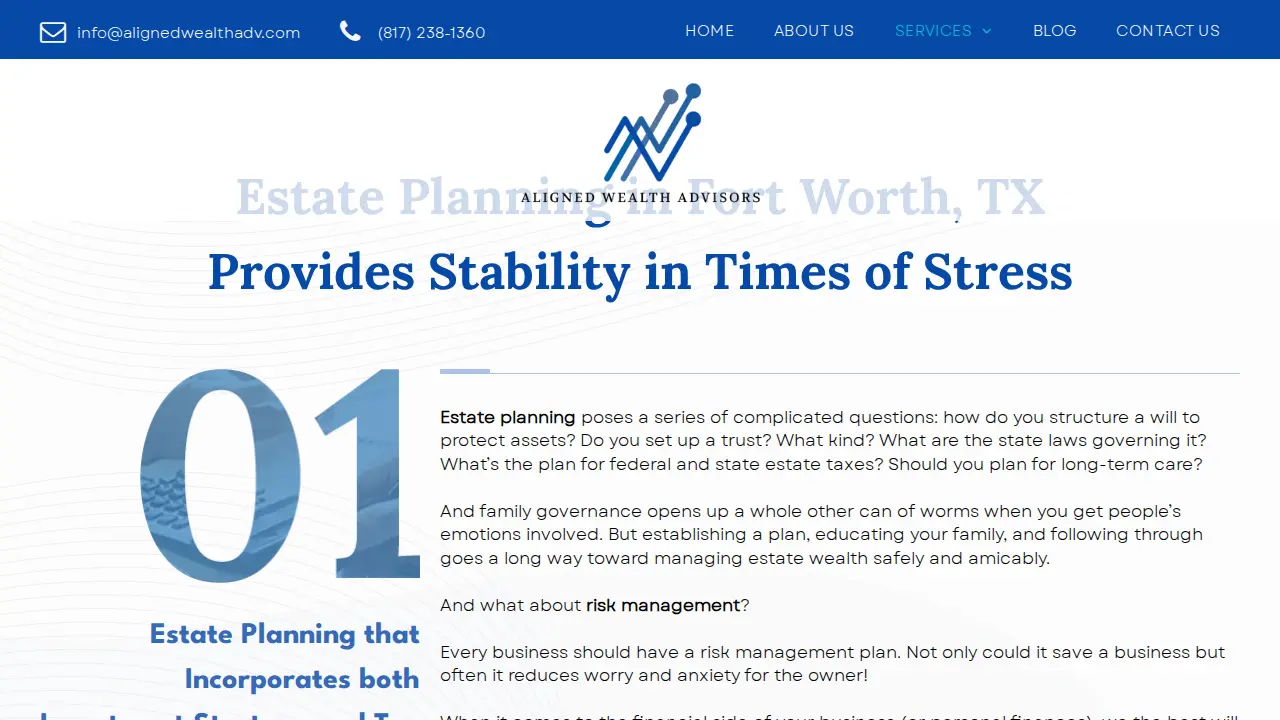 Aligned Wealth Advisors page