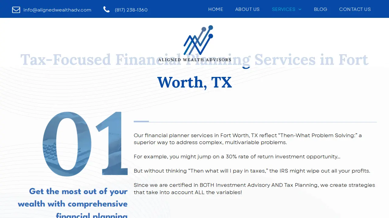 Aligned Wealth Advisors page