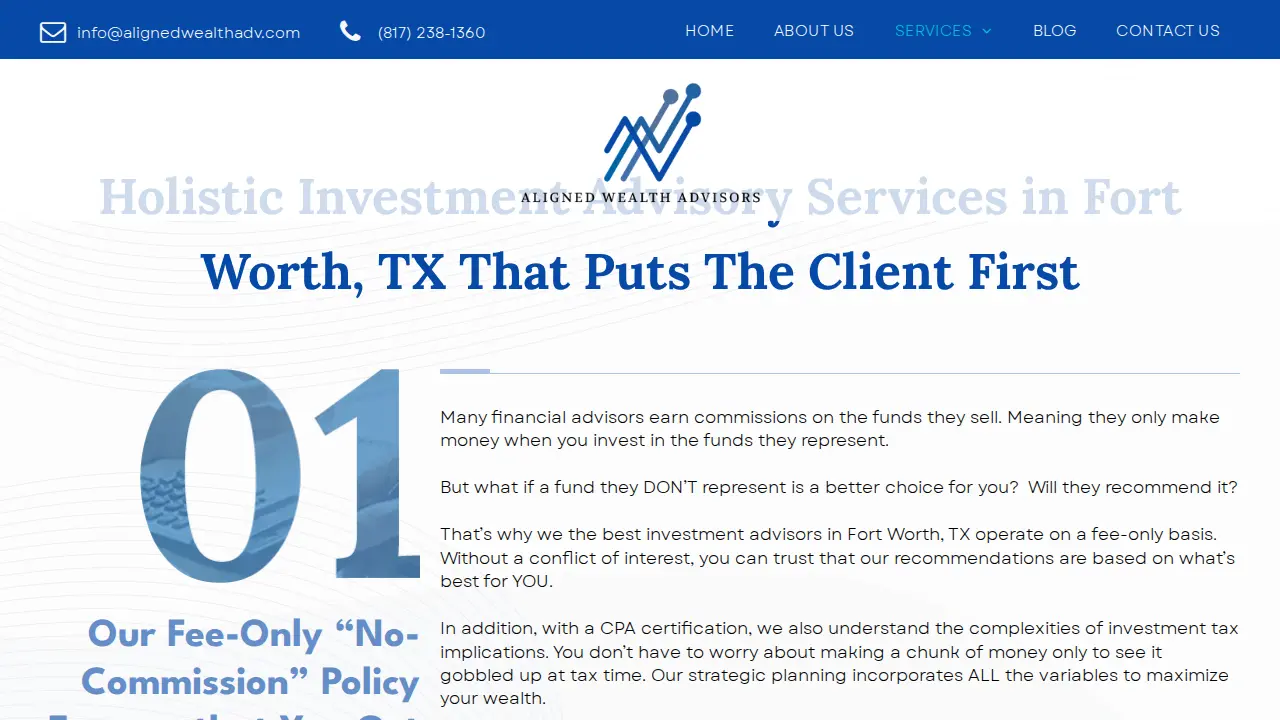 Aligned Wealth Advisors page