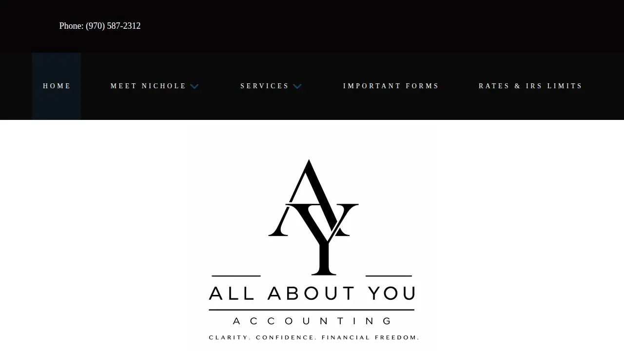 All About you Accounting, LLC website