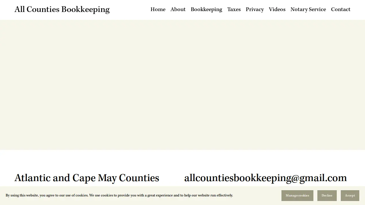 All Counties Bookkeeping page