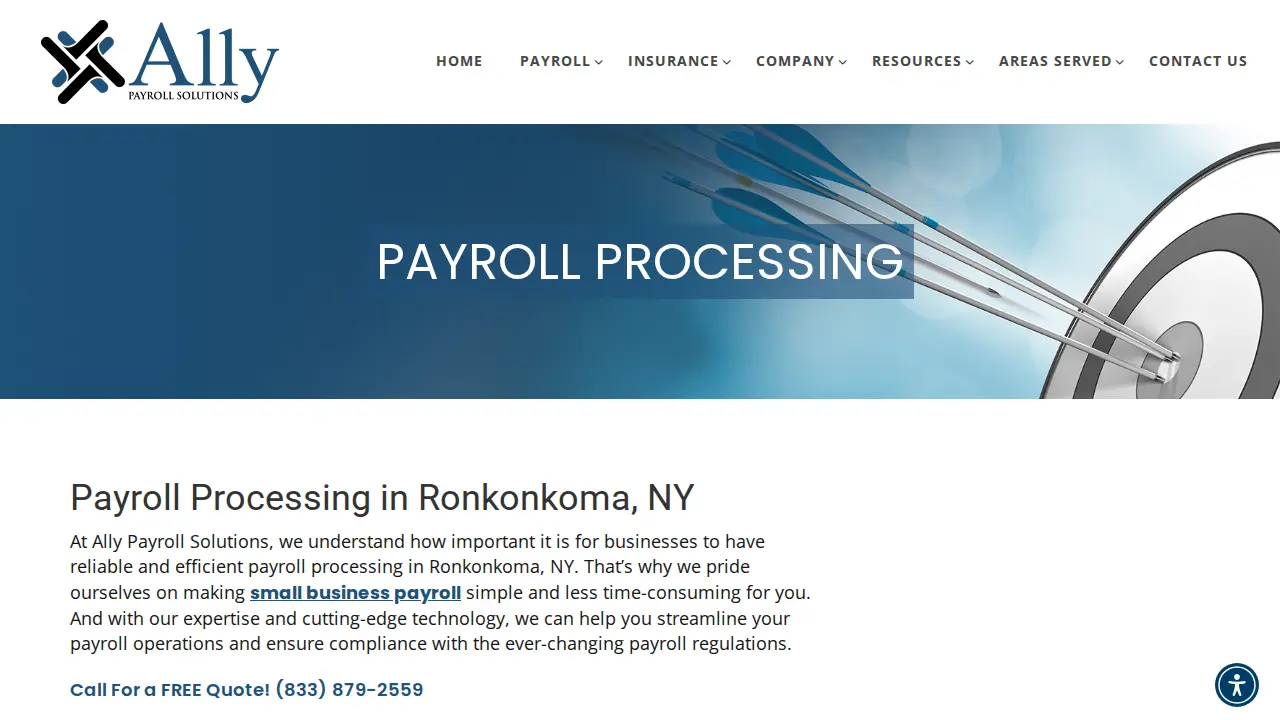 Ally Payroll Solutions page