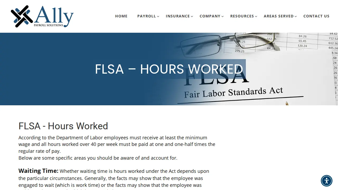 Ally Payroll Solutions page