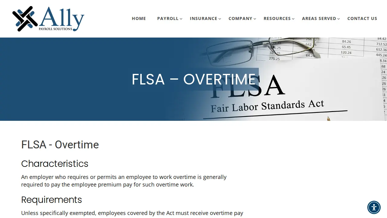 Ally Payroll Solutions page