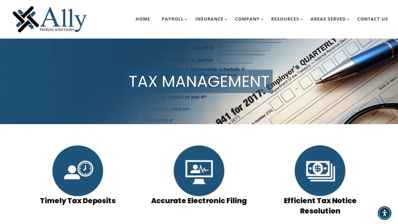 Ally Payroll Solutions page