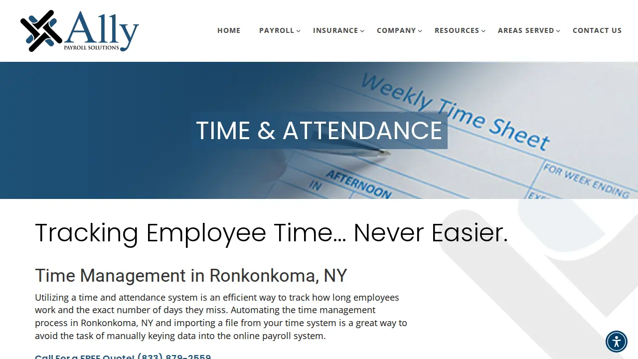 Ally Payroll Solutions page