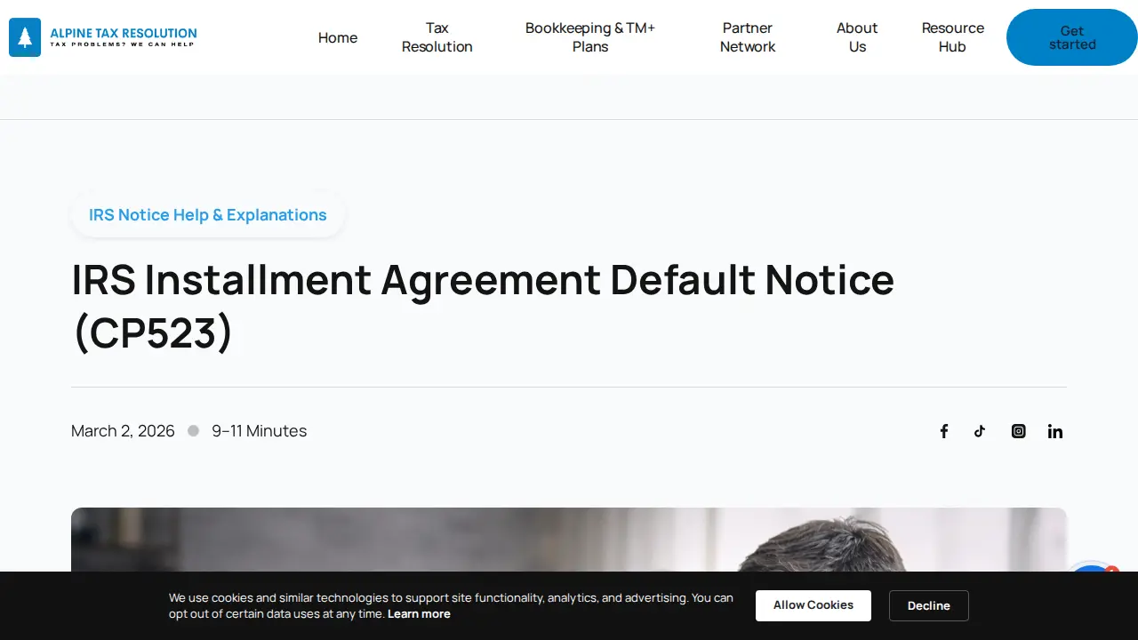 Alpine Tax Resolution page