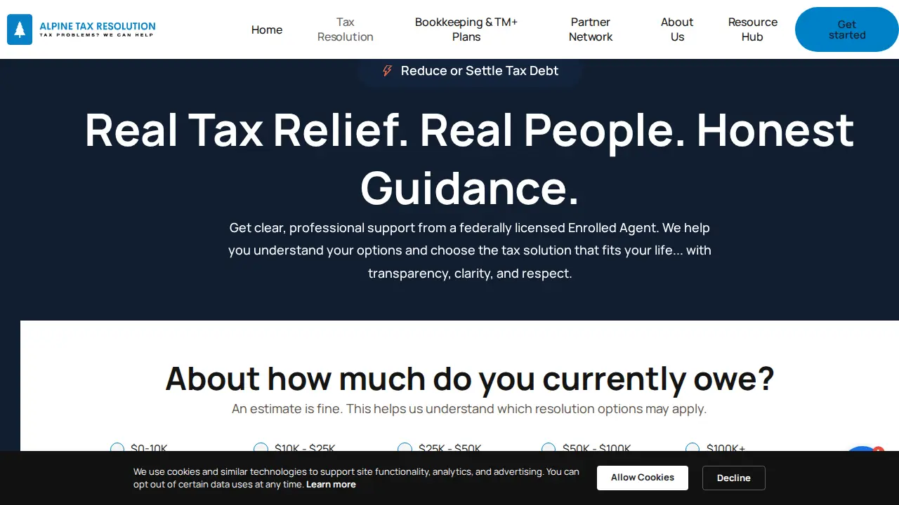 Alpine Tax Resolution page