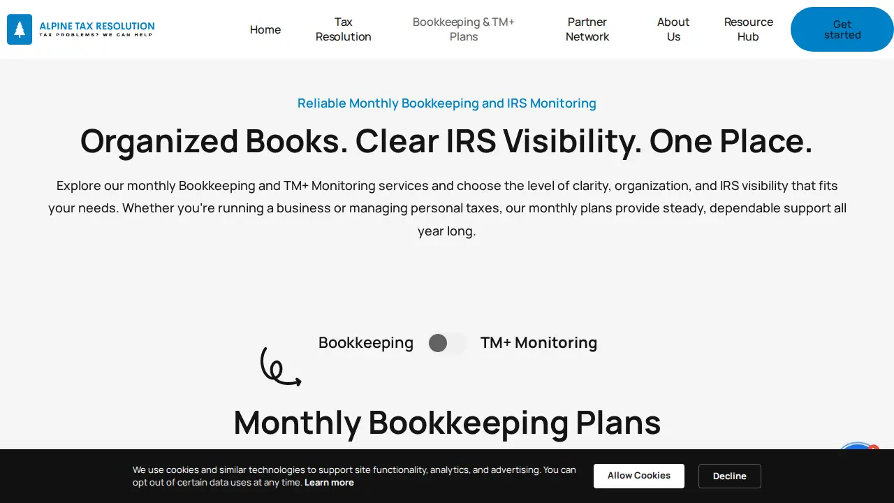 Alpine Tax Resolution page