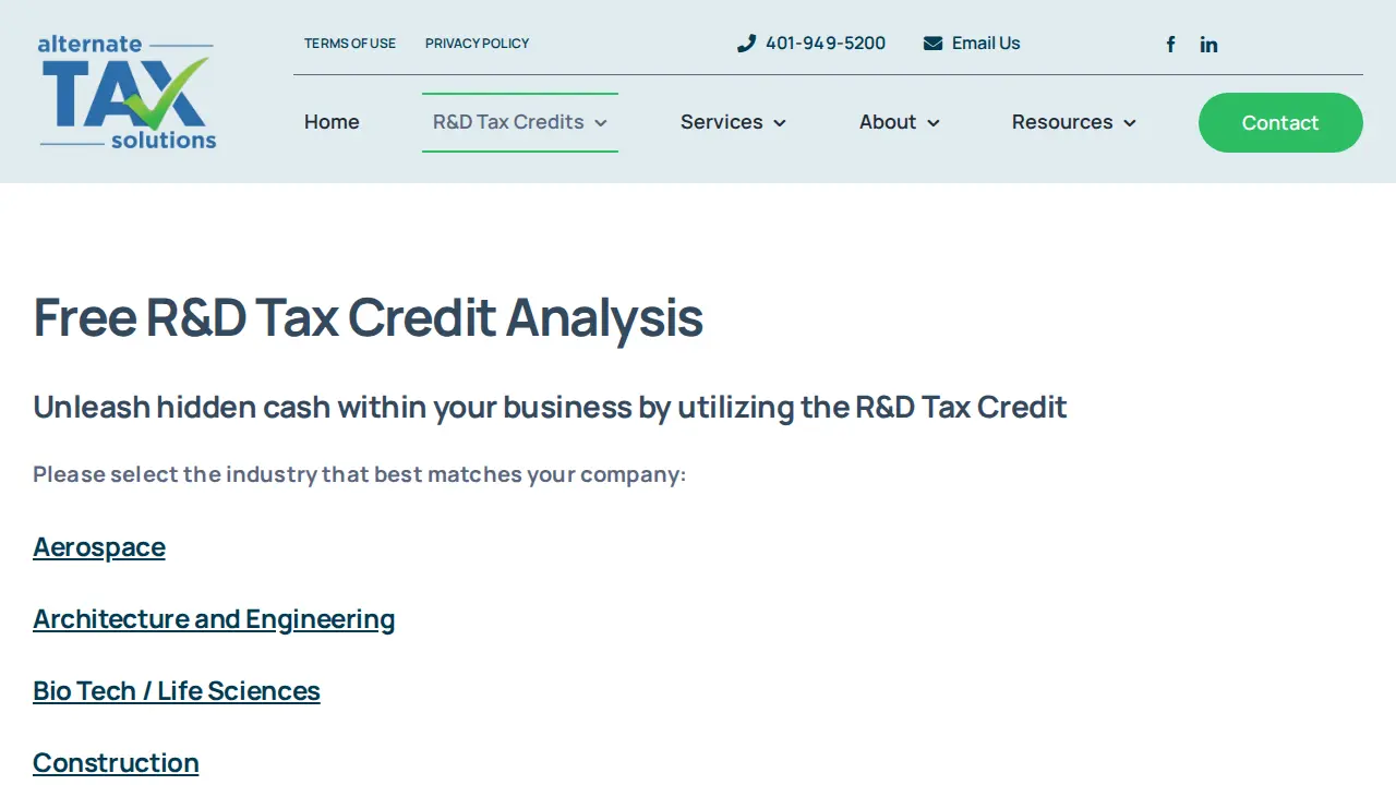 Alternate Tax Solutions page
