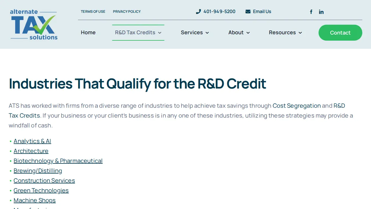 Alternate Tax Solutions page